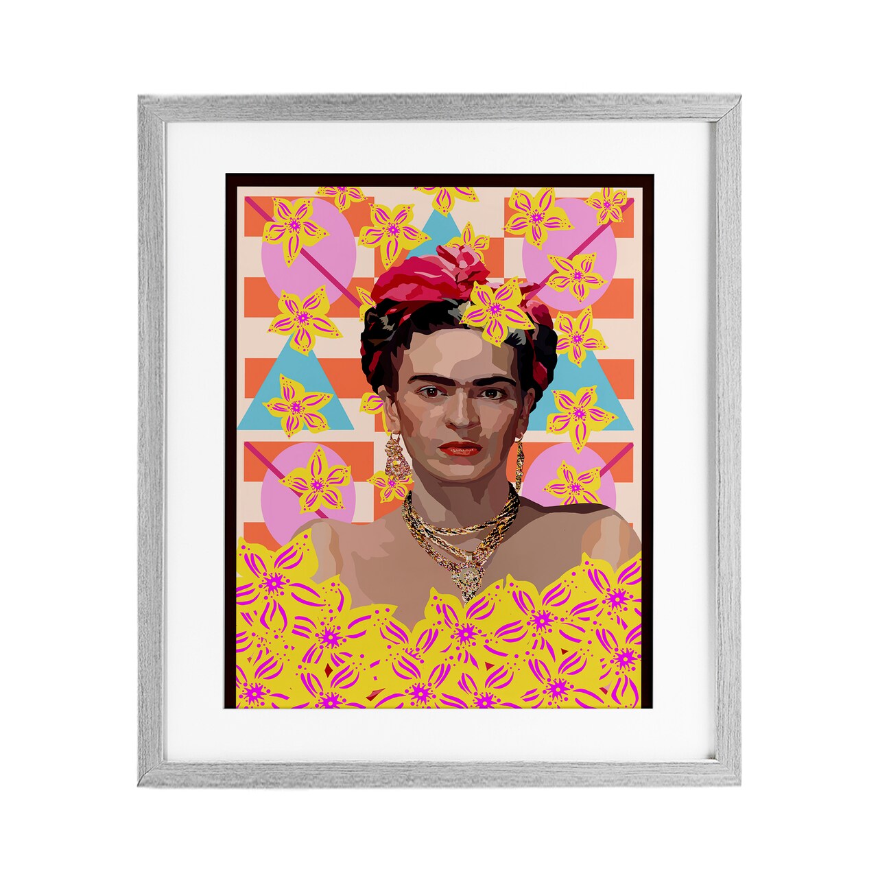 Stupell Industries Frida's Floral Journey Framed Print Under Glass, design by Lynnda Rakos